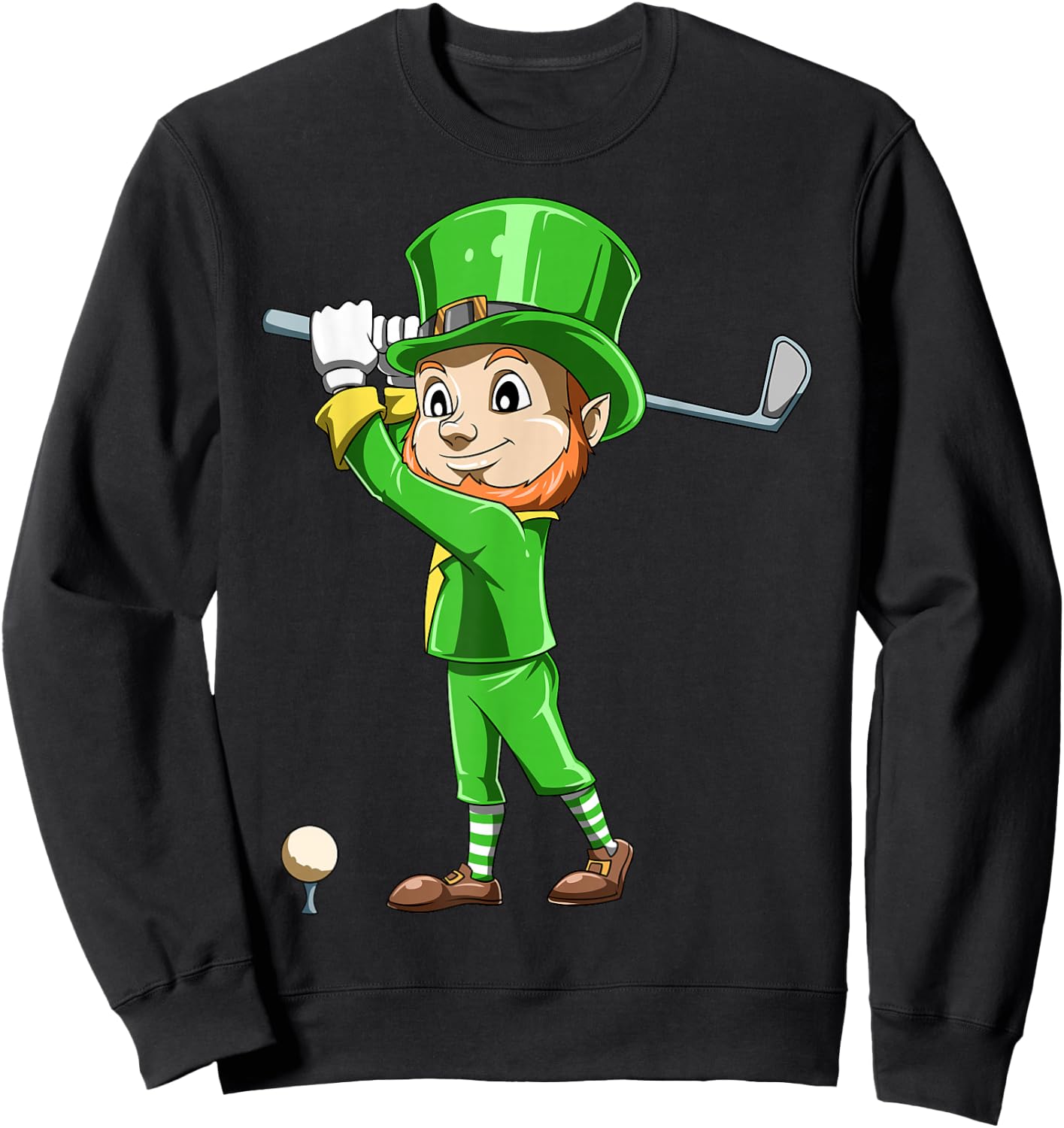 St. Patrick's Day Golf Leprechaun Playing Golf Irish Golfers Sweatshirt - Sweatshirt | Black