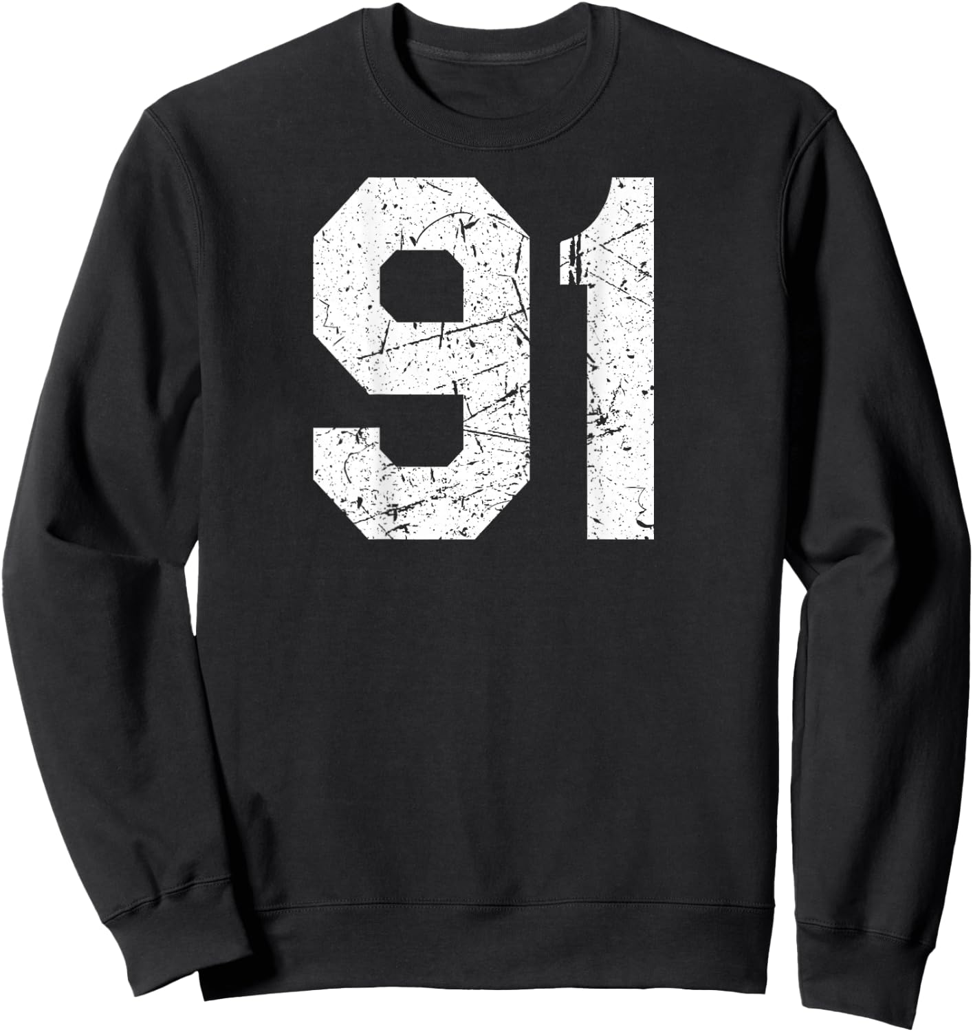 Jersey Uniform Number #91, 91st Sweatshirt - Sweatshirt | Black