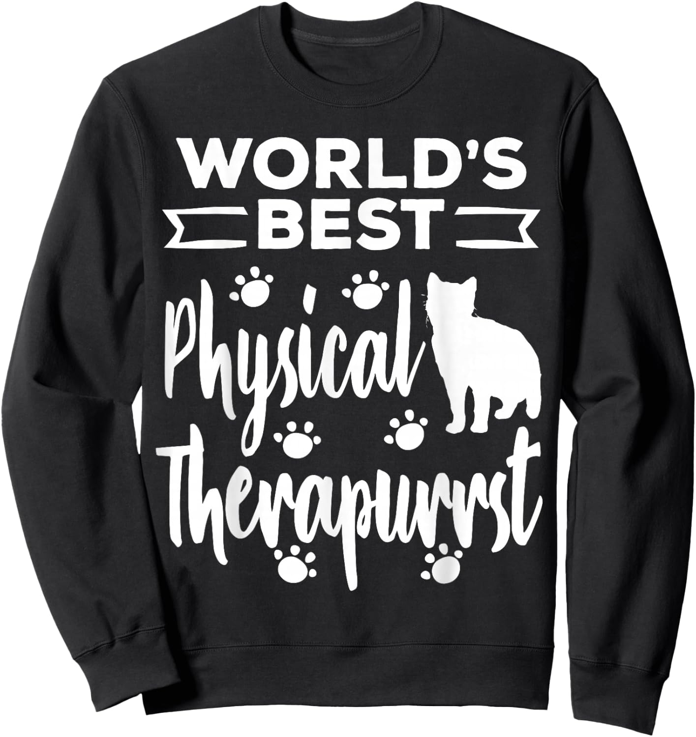 Physical Therapist Funny Cat DPT Therapy Graduation 2025 Sweatshirt - Sweatshirt | Black