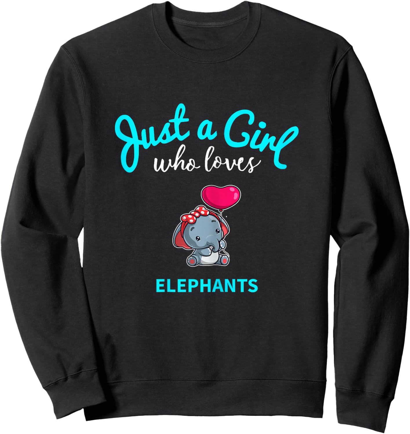 Elephant Shirt for Girls | Children's Elephant Sweatshirt - Sweatshirt | Black
