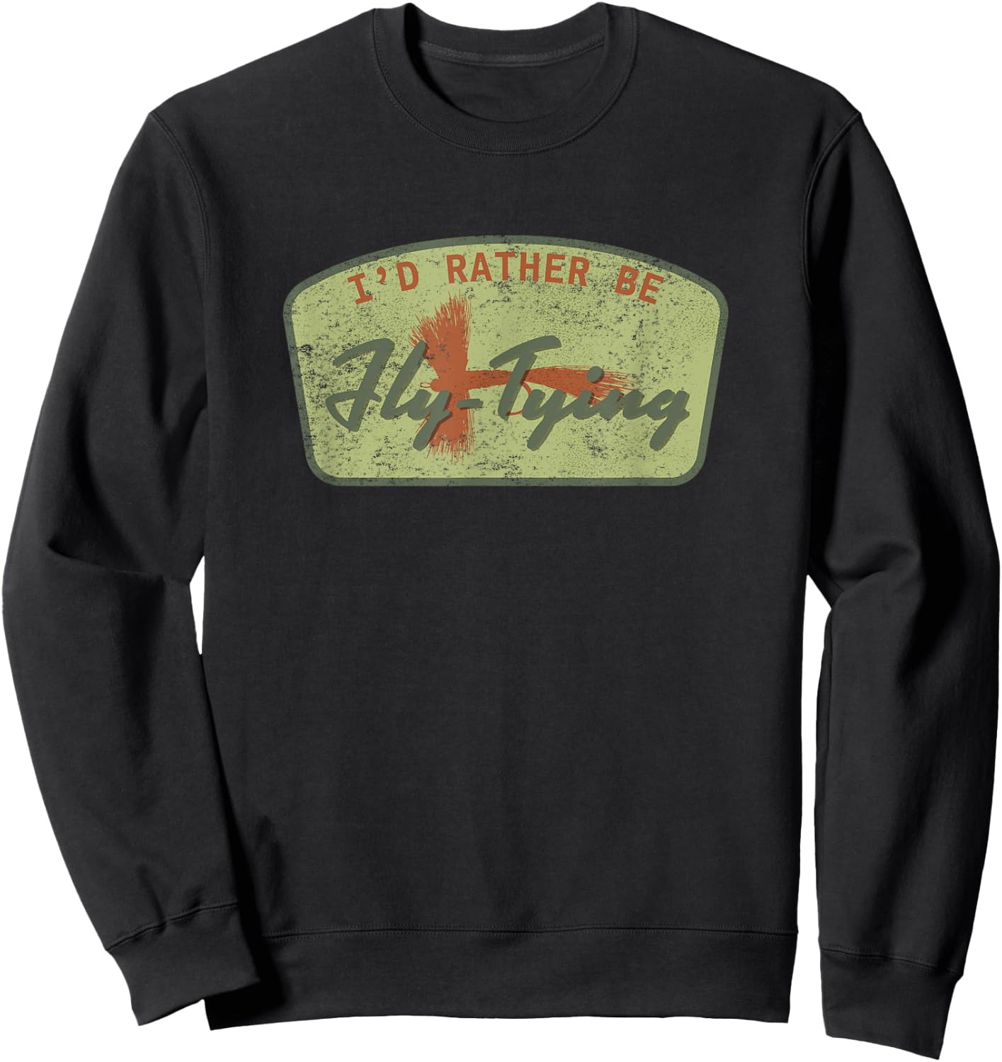 Badge Design for Fly Tying Fisherman Sweatshirt - Sweatshirt | Black