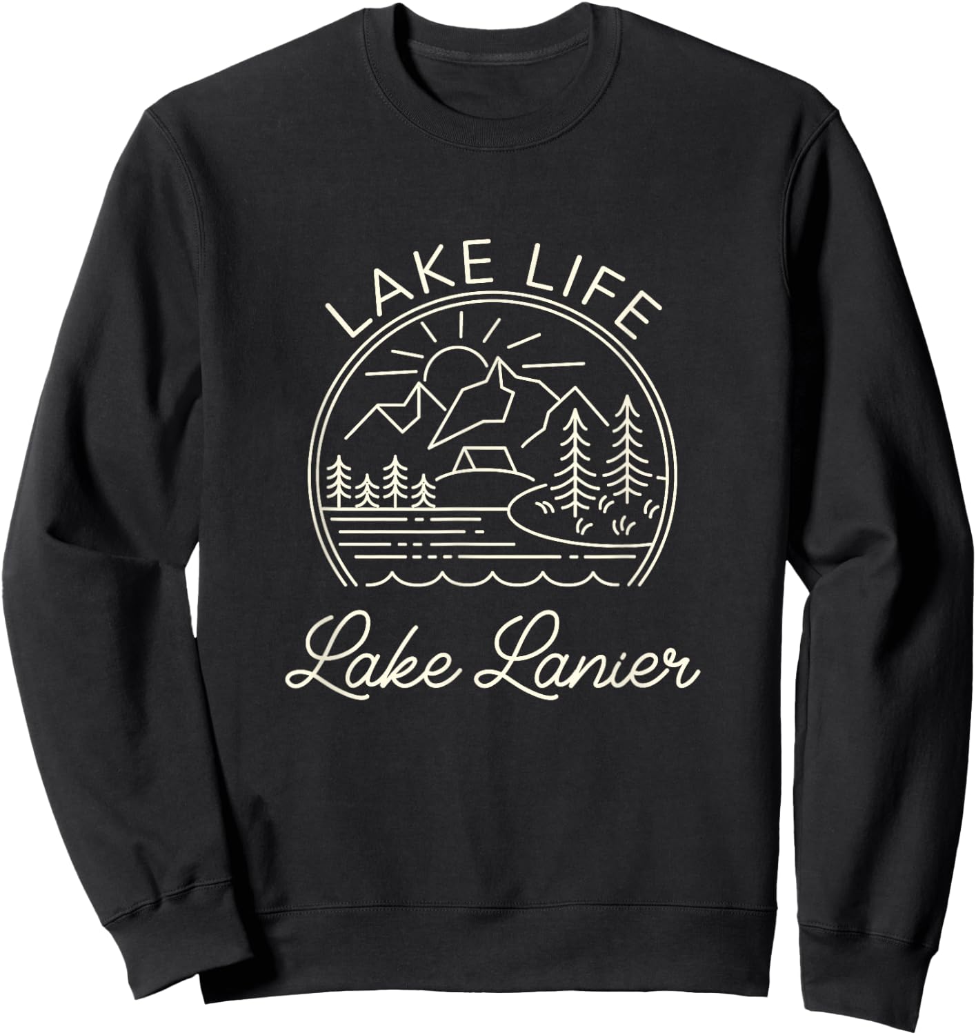 Lake Lanier Lakes Lake Life Vintage Sunset Kayaking Vintage Sweatshirt - Sweatshirt | Black