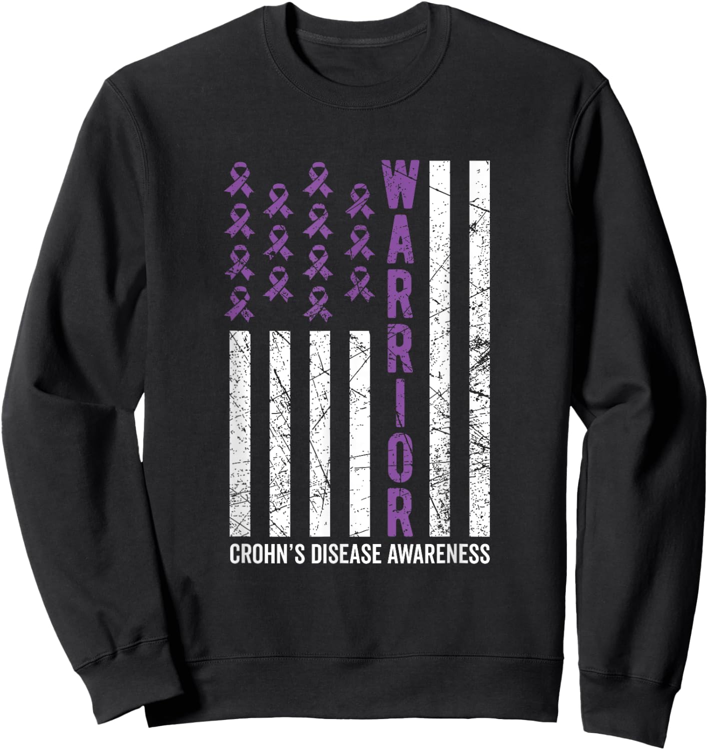 Purple Warrior & Men Crohn's Awareness Sweatshirt - Sweatshirt | Black
