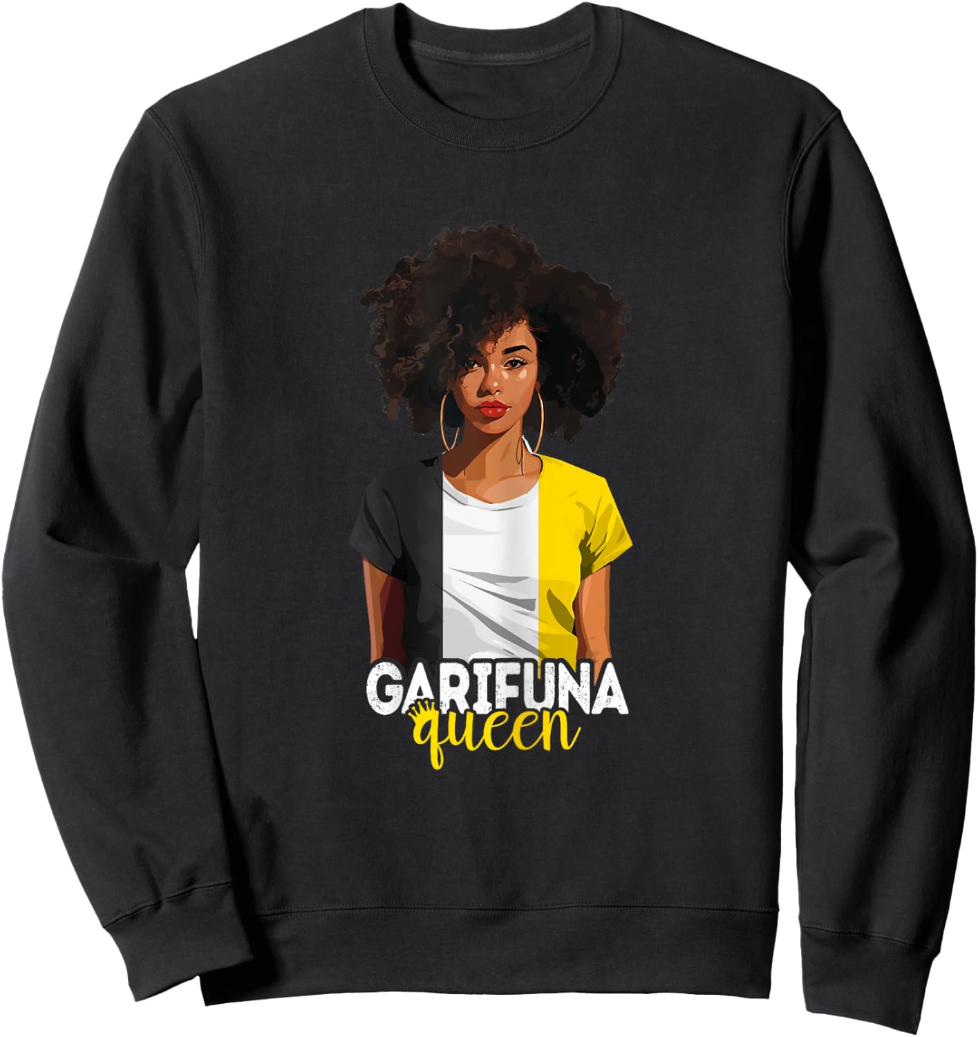 Garifuna Queen Black Afro Caribbean Flag Black History Sweatshirt - Sweatshirt | Black