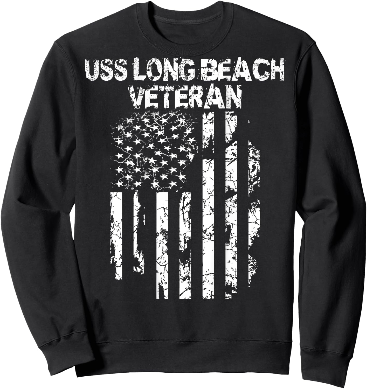 USS Long Beach Military Men Women Sweatshirt - Sweatshirt | Black