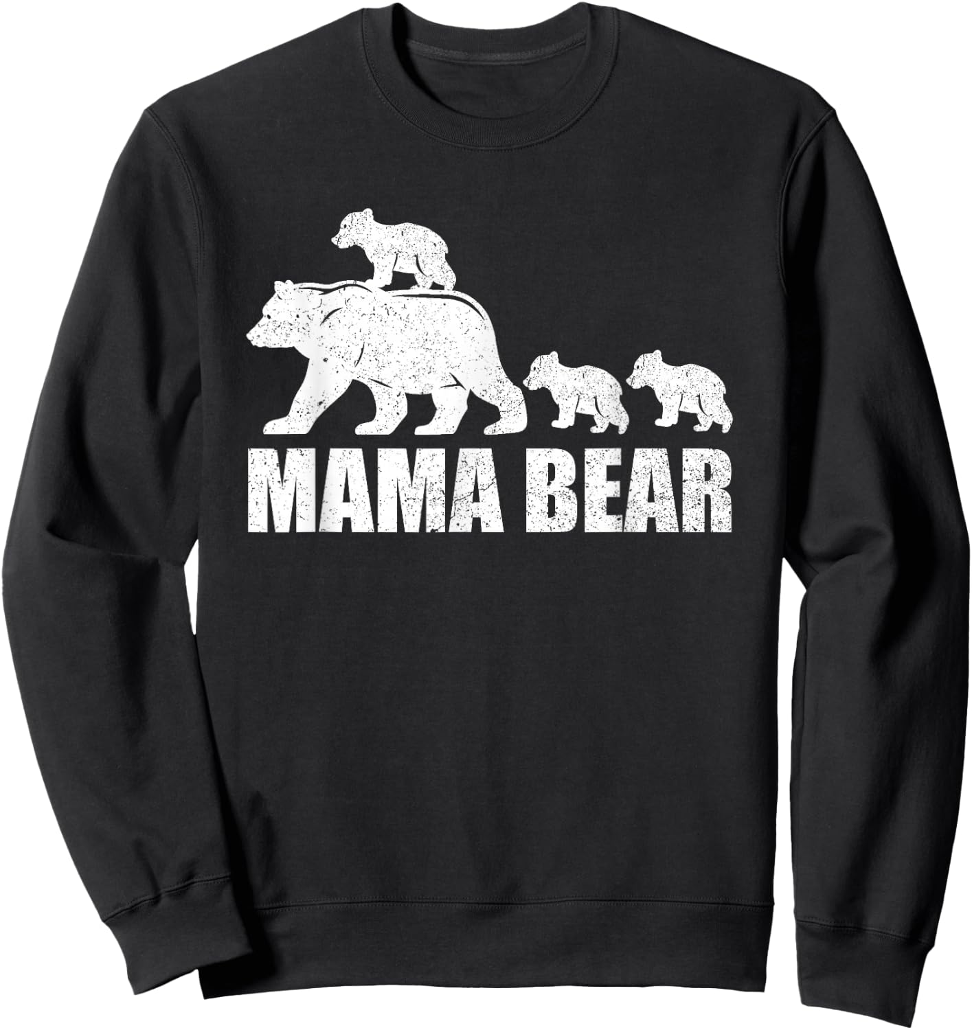 Mama Bear 3 Cubs Shirt Mama Bear Mom 3 Kid Sweatshirt - Sweatshirt | Black