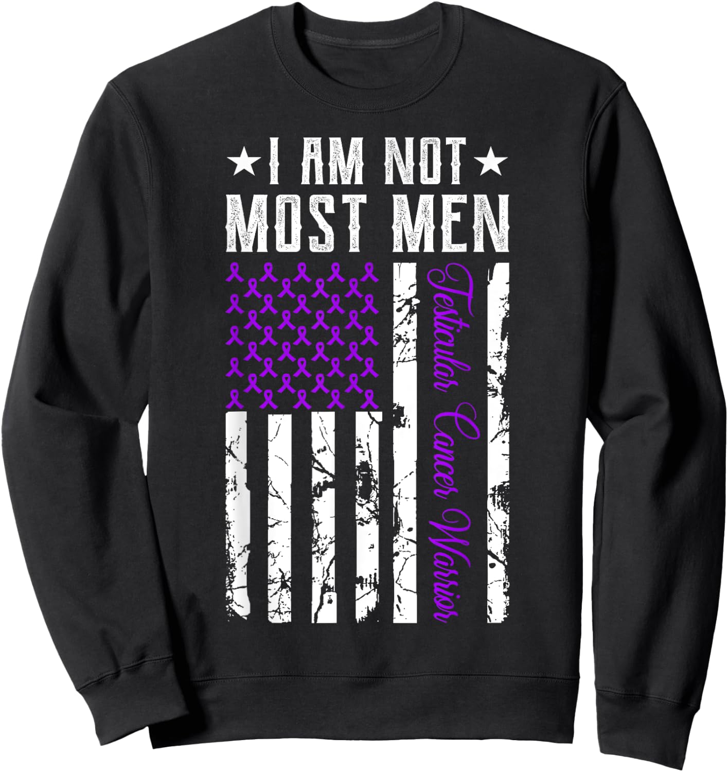 Testicular Cancer Shirt Gifts Awareness Ribbon Survivor Sweatshirt - Sweatshirt | Black
