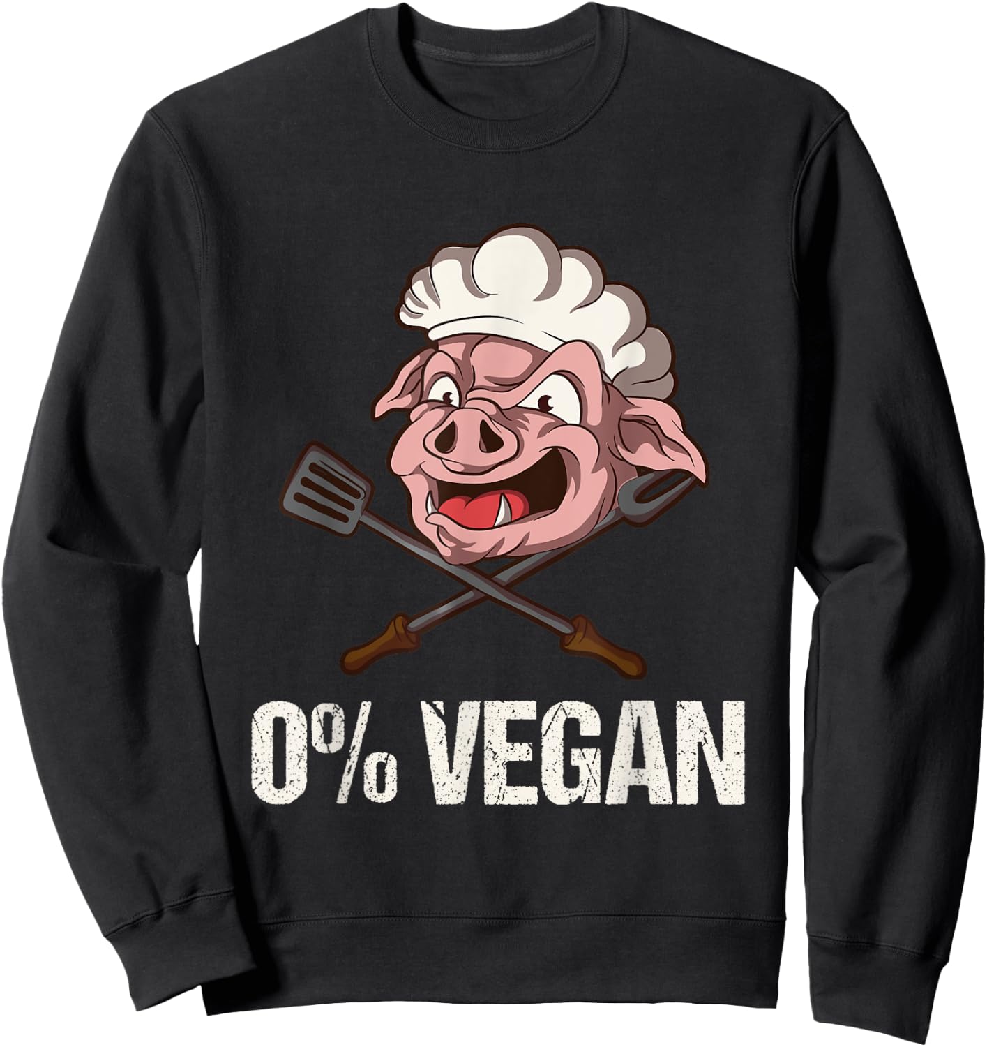 Funny Anti Vegan Anti Vegetarian Gift Sweatshirt - Sweatshirt | Black