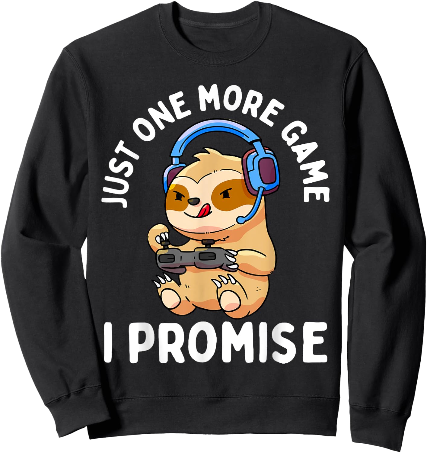 Gamer Sloth Gaming Lover Video Game Boys Girls Gift Sweatshirt - Sweatshirt | Black