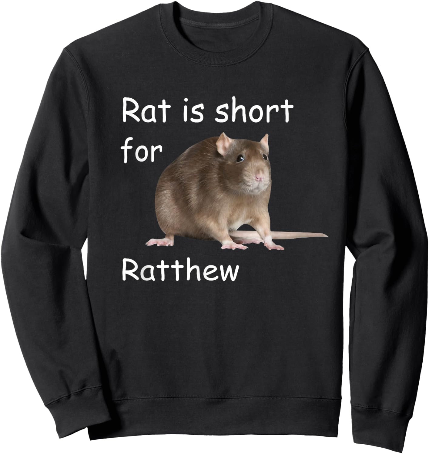 Rat is Short For Ratthew, Funny Meme Sweatshirt - Sweatshirt | Black