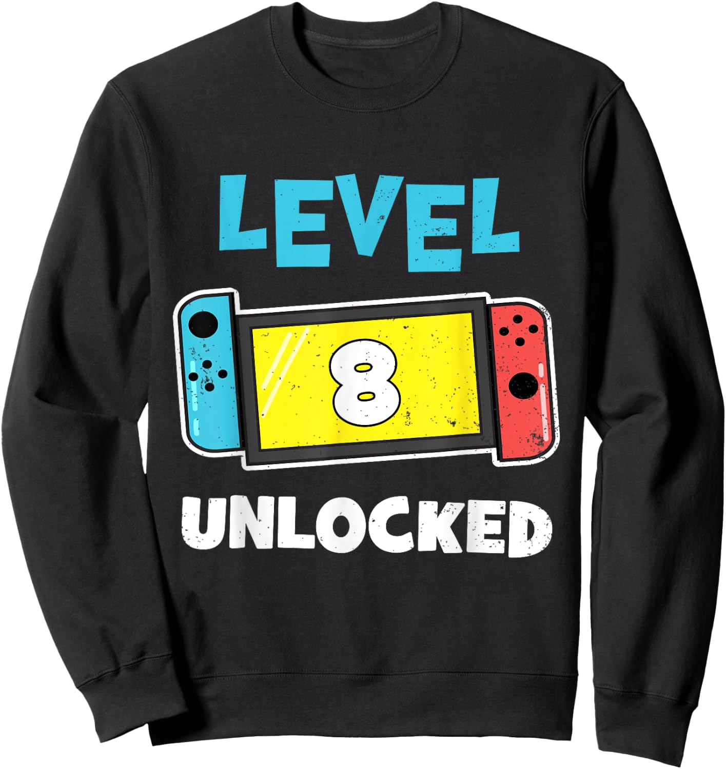 Level 8 unlocked Gamer 8th Birthday Video Game lovers Sweatshirt - Sweatshirt | Black