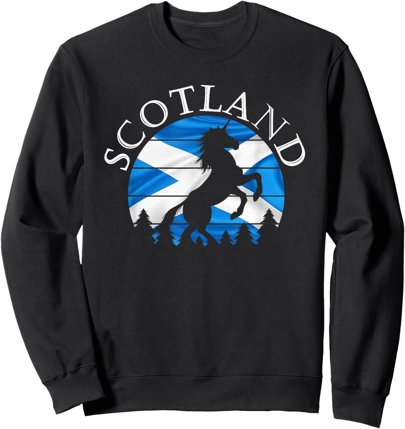 Scottish Pride Scotland Unicorn Scotland Flag Saltire Sweatshirt - Sweatshirt | Black
