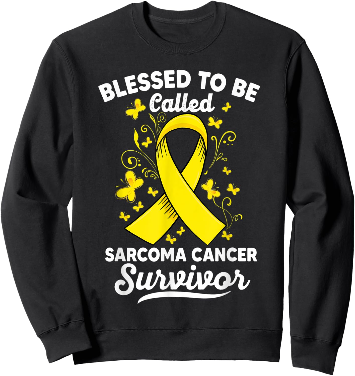 Blessed to be called survivor Sarcoma Cancer Awareness Sweatshirt - Sweatshirt | Black