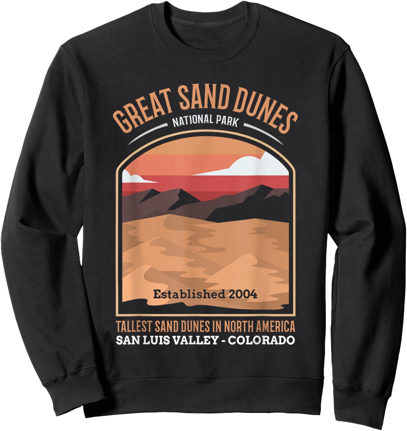 Large Sand Dunes National Park US Vintage Sweatshirt - Sweatshirt | Black
