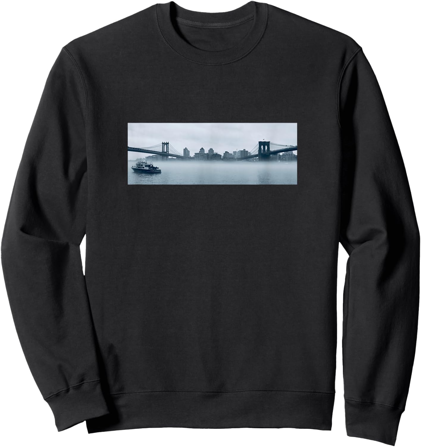 NYC Streetwear | Manhattan and Brooklyn Bridge | Cool Style Sweatshirt - Sweatshirt | Black