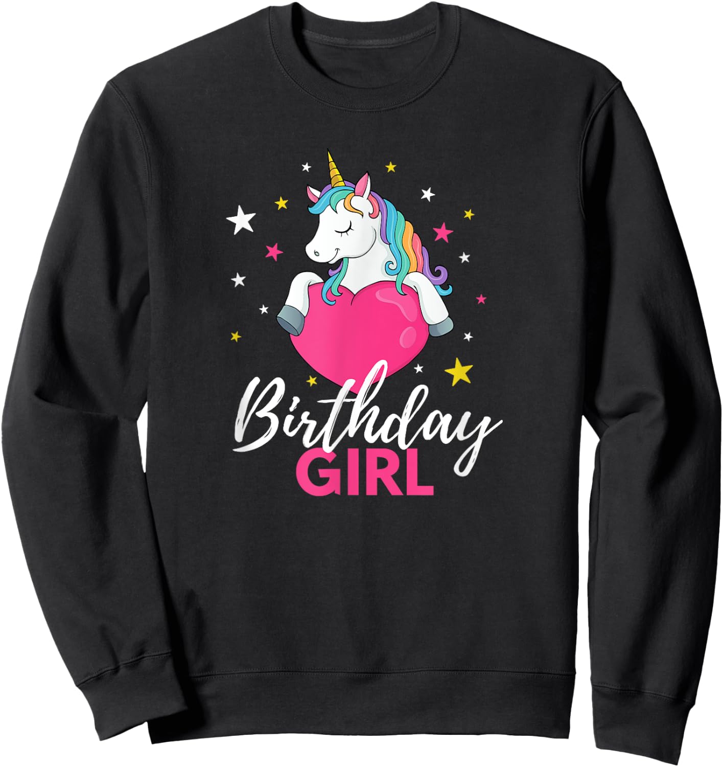 Birthday Girl Unicorn Sweatshirt - Sweatshirt | Black