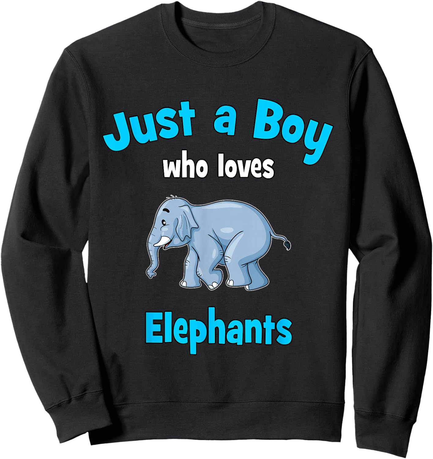 Elephant Shirt for Boys | Children's Elephant Sweatshirt - Sweatshirt | Black