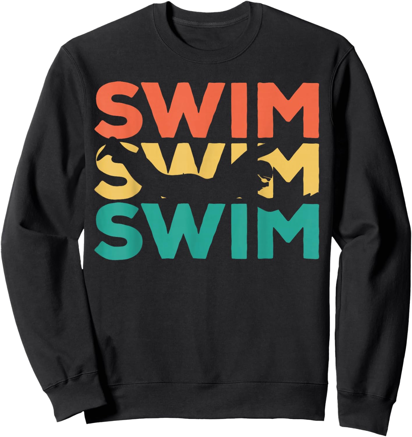 Retro Vintage Swimming Gift Swimmers Sweatshirt - Sweatshirt | Black