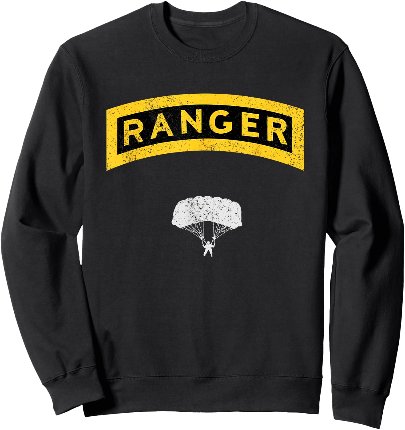 U.S Army Ranger Airborne Veteran Vintage, Veterans Day Gift Sweatshirt - Sweatshirt | Black