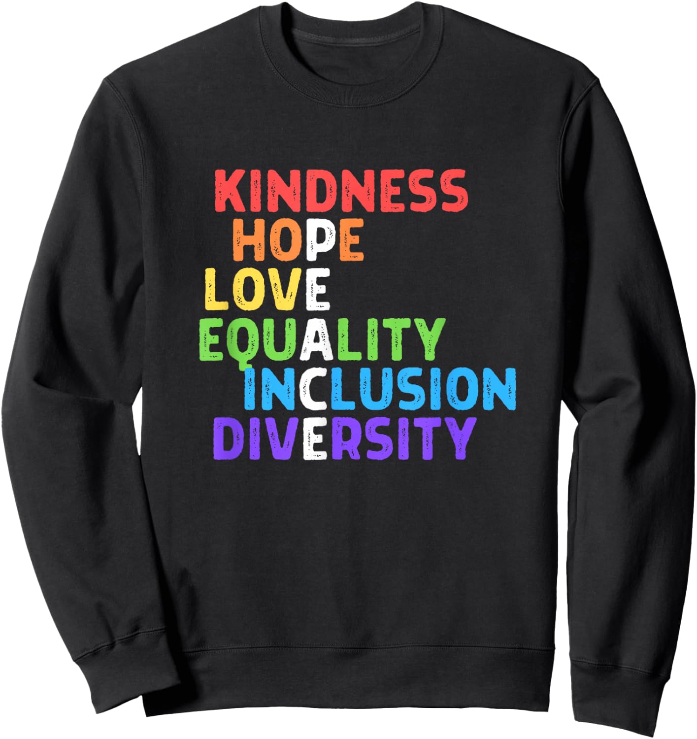 Kindness Peace Equality Inclusion Diversity Human Rights Small Sweatshirt - Sweatshirt | Black