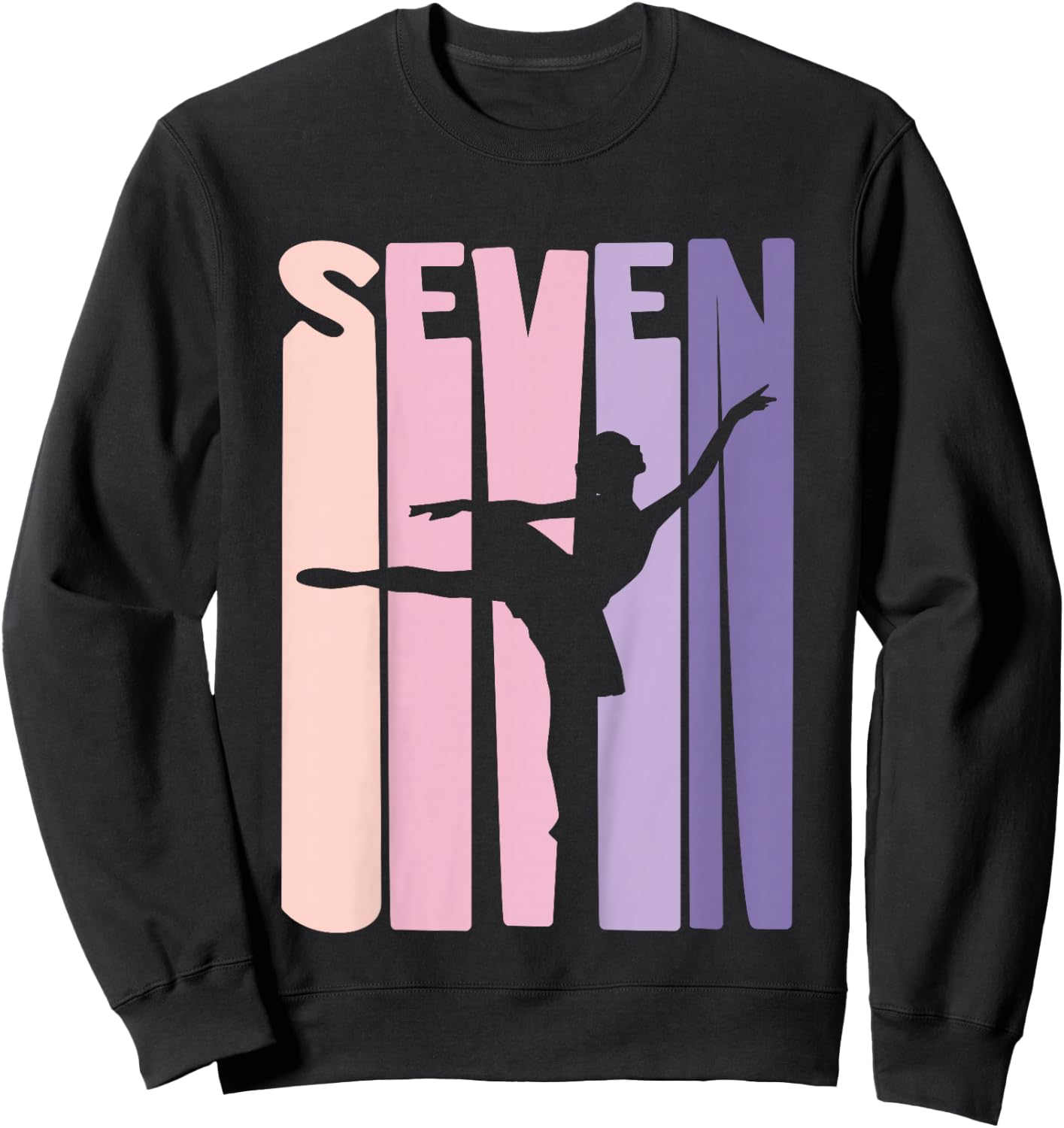 7th Birthday Gift Ballet Dancer 7 Years old Ballerina Girl Sweatshirt - Sweatshirt | Black