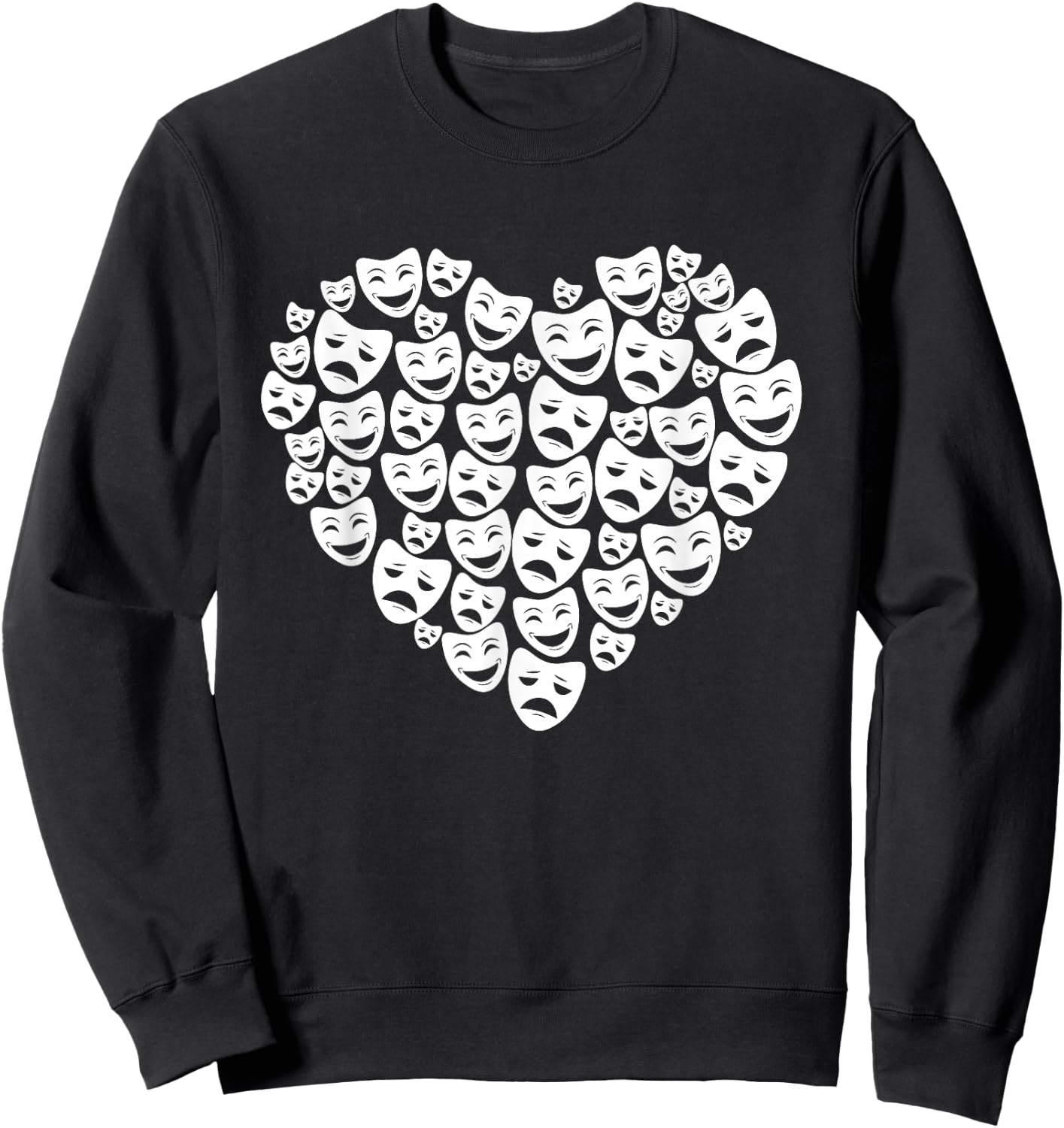 Drama Theatre Mask Lover Heart Gift Actress Sweatshirt - Sweatshirt | Black