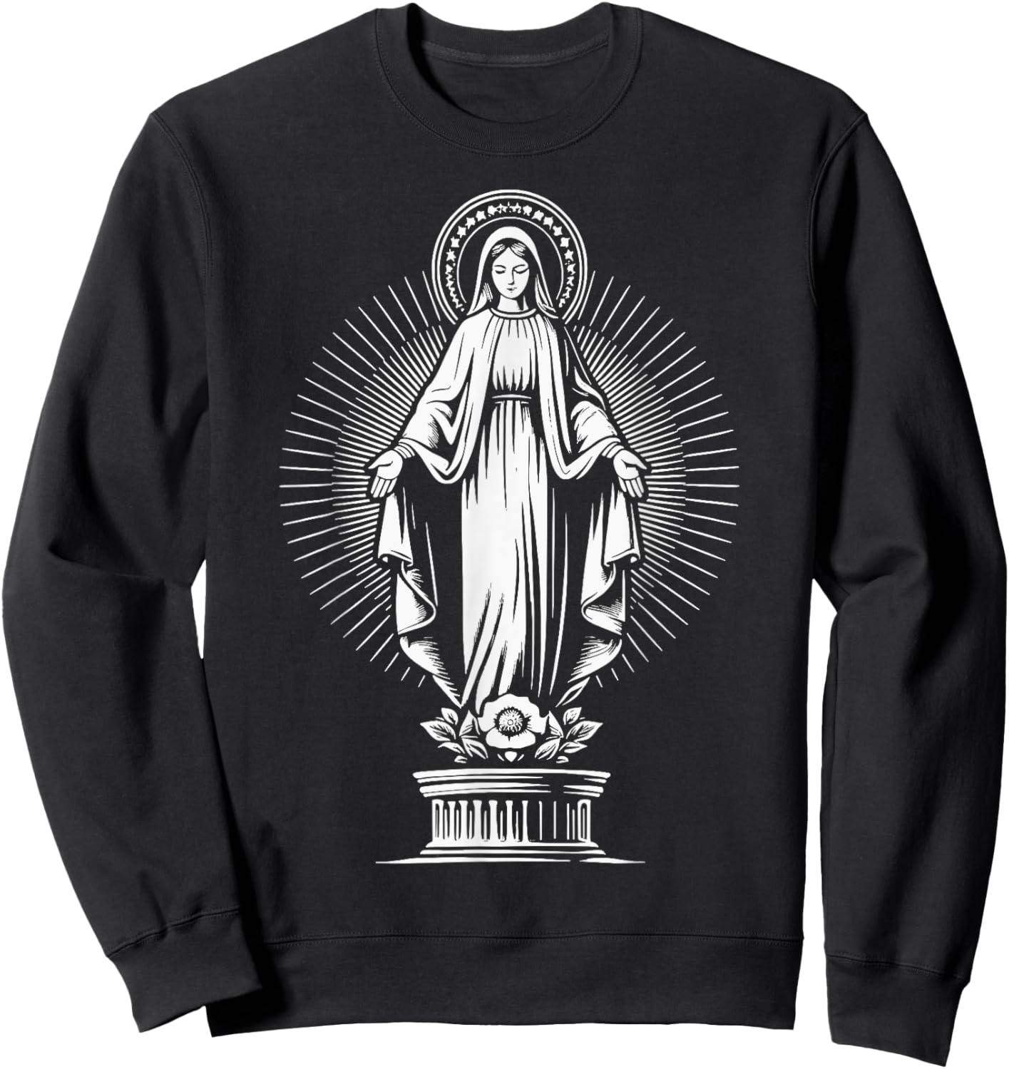 Our Lady of the Pillar Powerful Symbol Saint Mary Mother Sweatshirt - Sweatshirt | Black