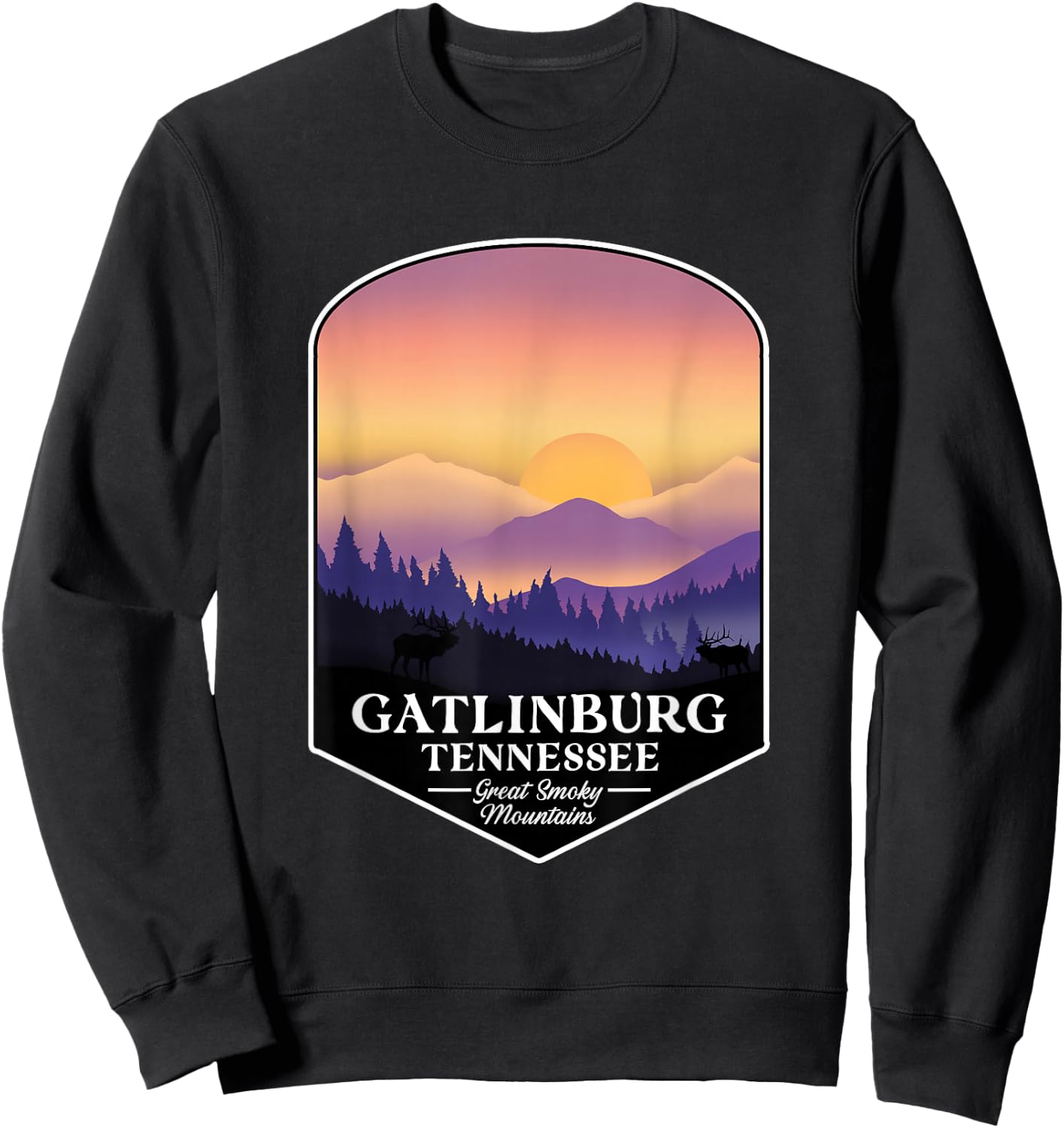 Great Smoky Mountains - Gatlingburg Tennessee Hiking Sweatshirt - Sweatshirt | Black