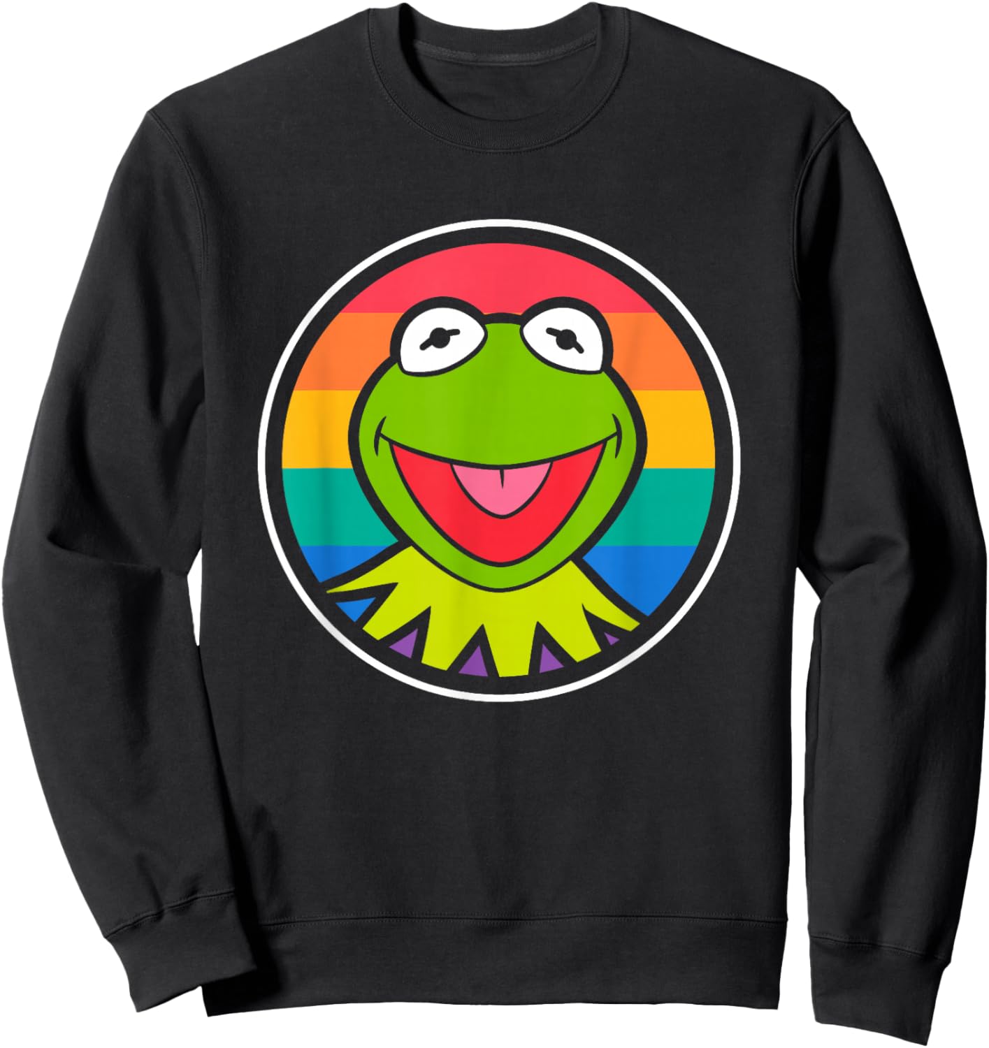 Disney The Muppets Kermit Rainbow Face Portrait Sweatshirt - Sweatshirt | Black
