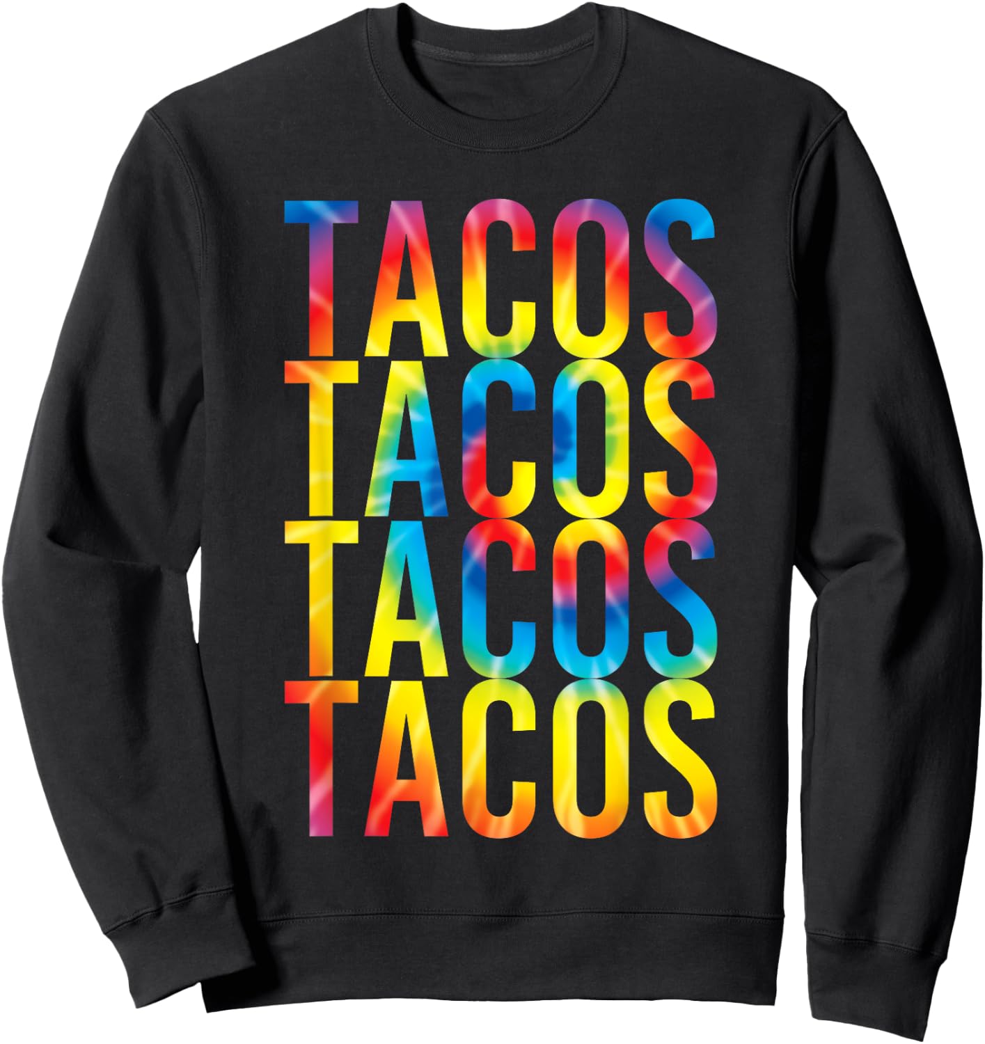 Retro Tacos Vintage Tie Dye Taco Tuesday Mexican Sweatshirt - Sweatshirt | Black