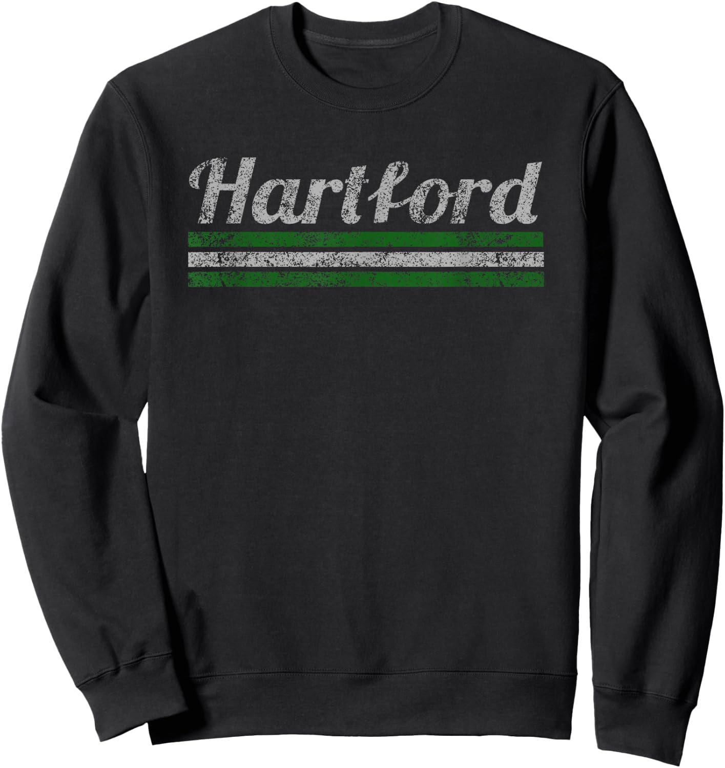 Hartford Connecticut Retro Vintage Weathered Throwback Sweatshirt - Sweatshirt | Black