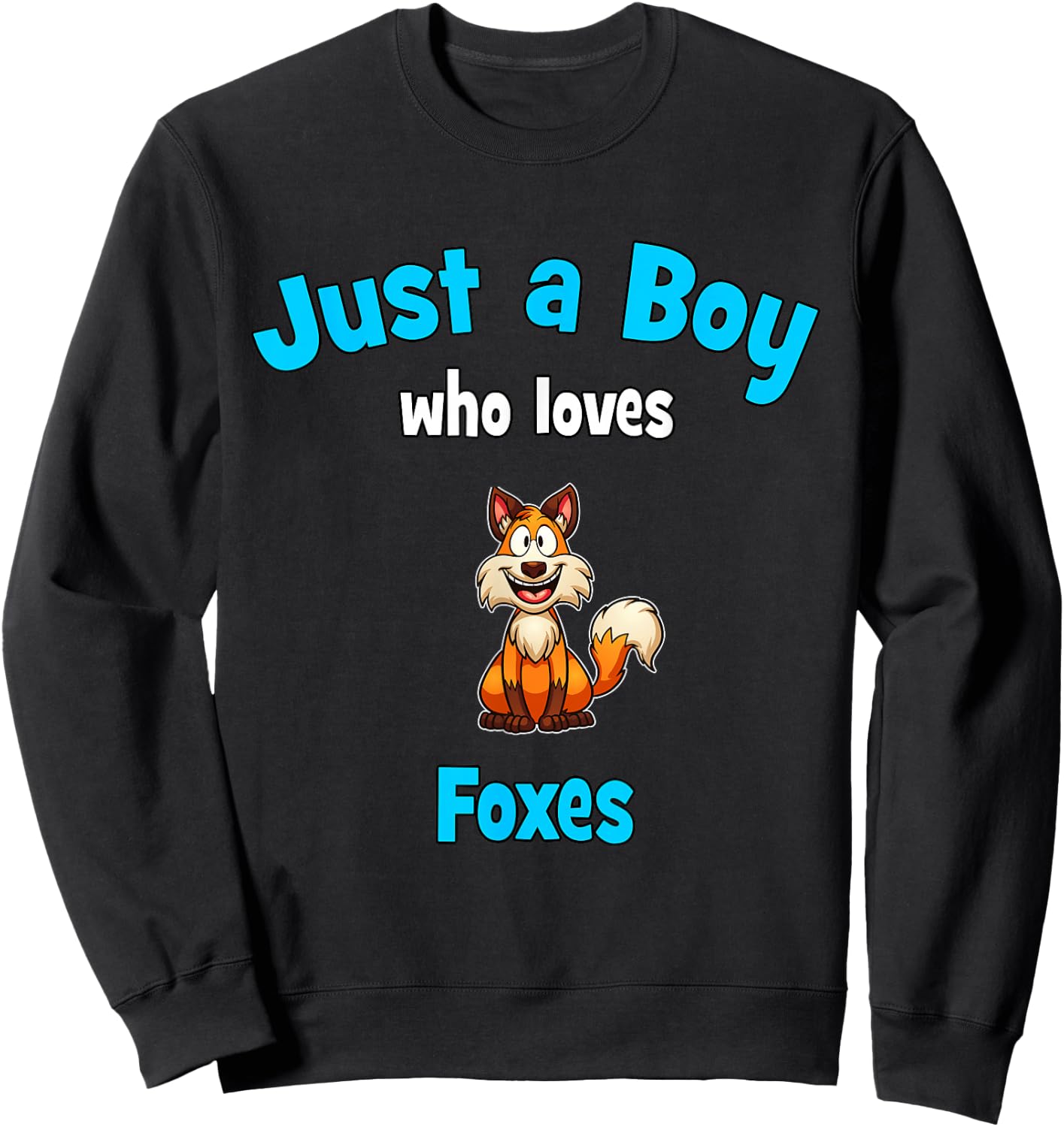 Fox Shirt for Boys | Children's Fox Sweatshirt - Sweatshirt | Black