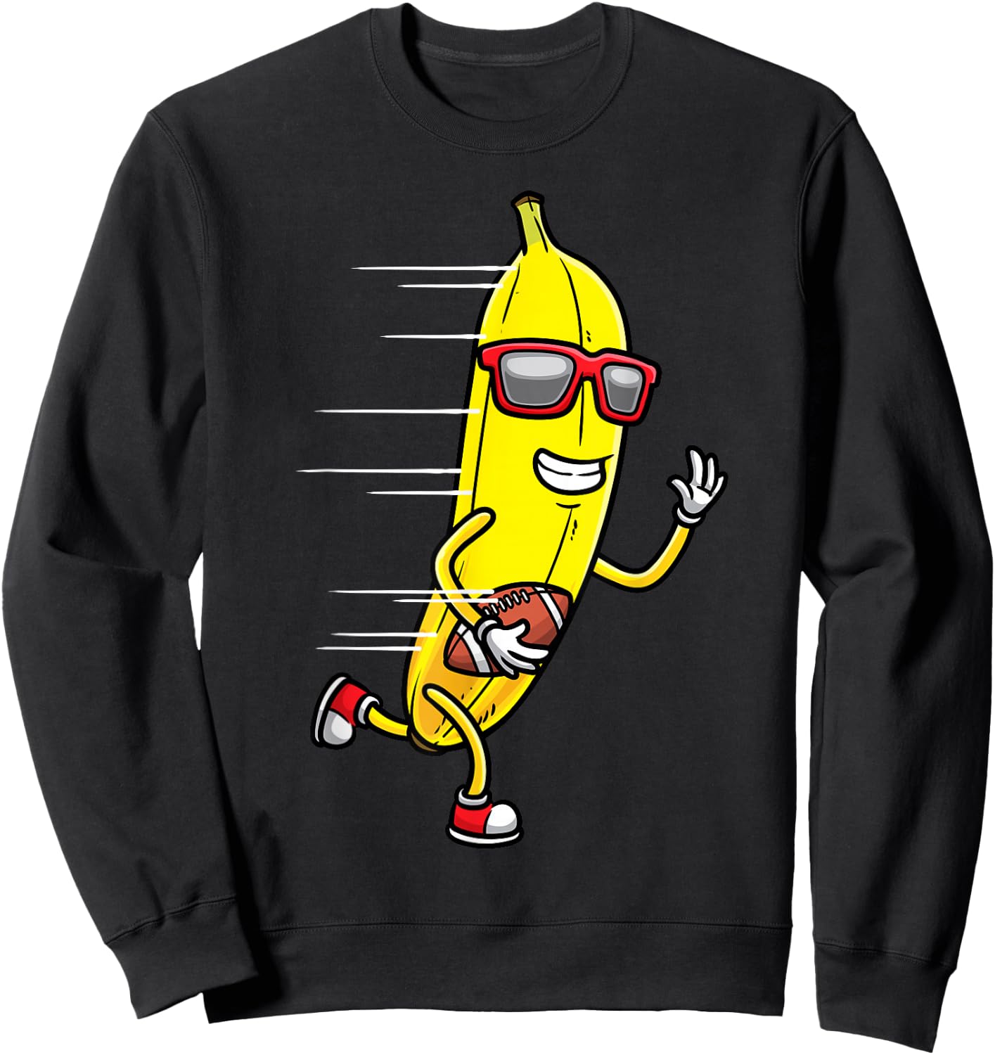 Banana Playing Football Fruit Football Player Sweatshirt - Sweatshirt | Black