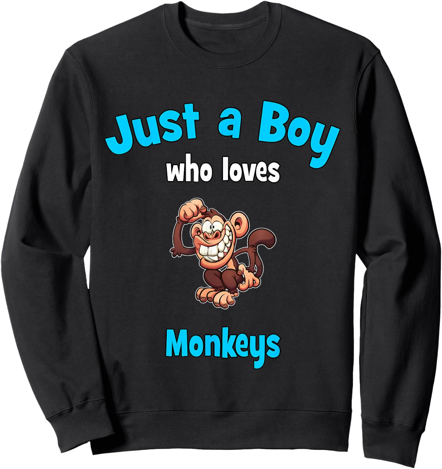 Monkey Shirt for Boys | Children's Monkey Sweatshirt - Sweatshirt | Black