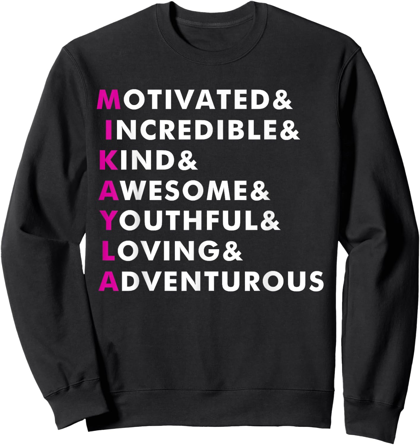 Mikayla Name Shirt Personalized Gift Sweatshirt - Sweatshirt | Black