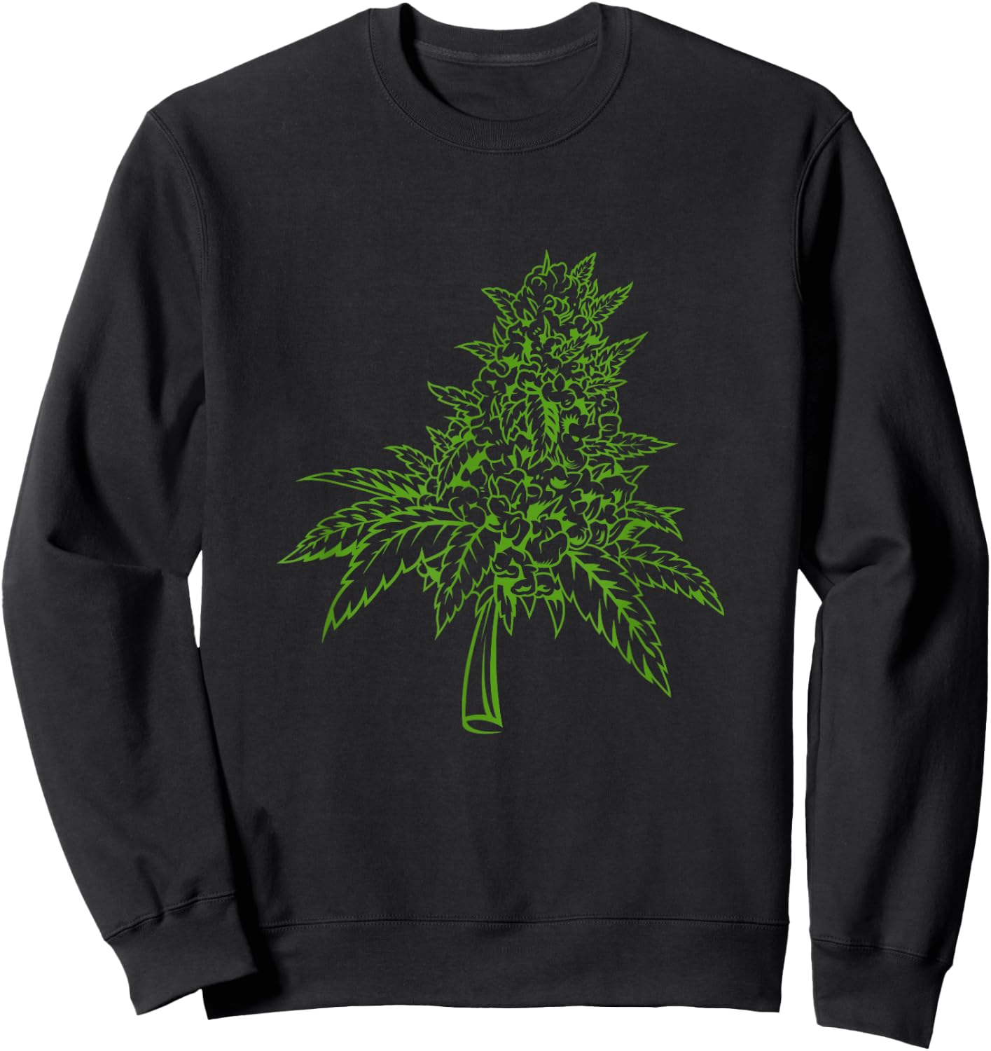 Bud Leaf Cannabis Marijuana Weed Smoker Pot Stoner Sweatshirt - Sweatshirt | Black