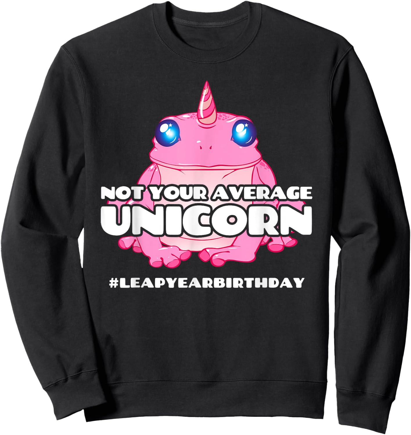 Leap Day Birthday - Unicorn Frog - 2020 Leap Year Birthday Sweatshirt - Sweatshirt | Black