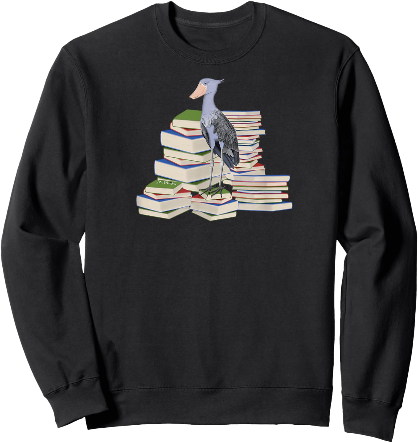Shoebill Birds and Books Reading Bird Watching Bookworm Sweatshirt - Sweatshirt | Black