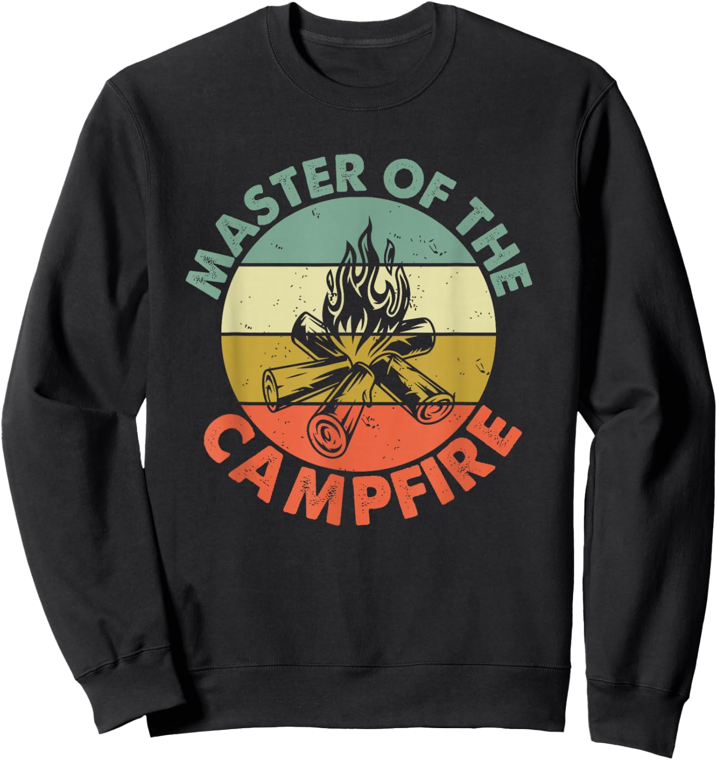 Master of The Campfire Dad Camping Shirt Camping Dad Gift Sweatshirt - Sweatshirt | Black