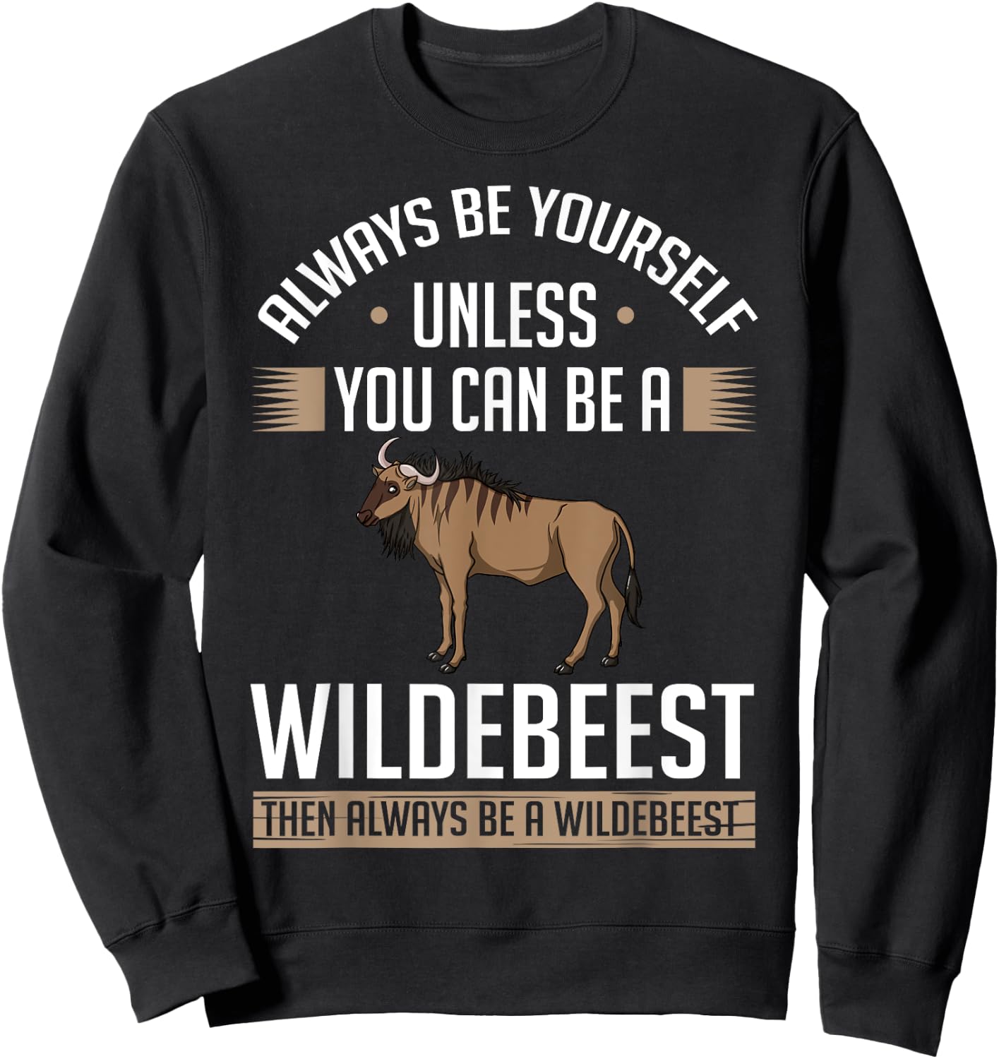 Blue Wildebeest Gnu Animal Antelope Sweatshirt - Sweatshirt | Black