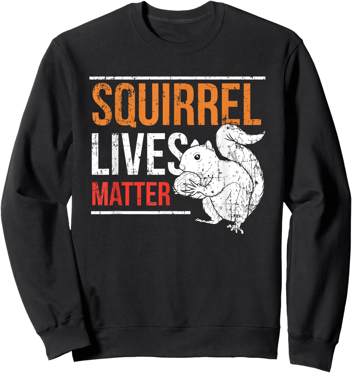 Funny Vintage Squirrel Lives Matter Gift Women Kids Sweatshirt - Sweatshirt | Black