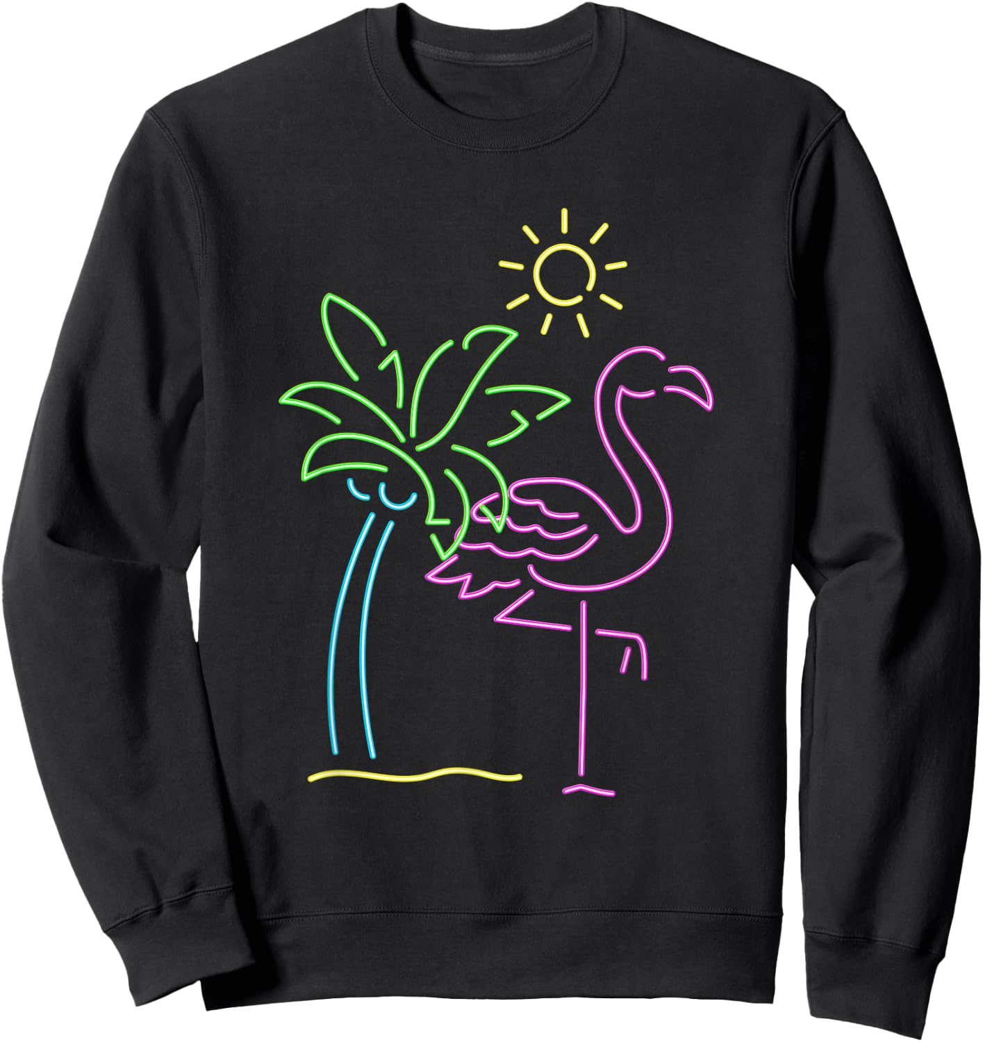 Travel Flamingo Sweatshirt - Sweatshirt | Black