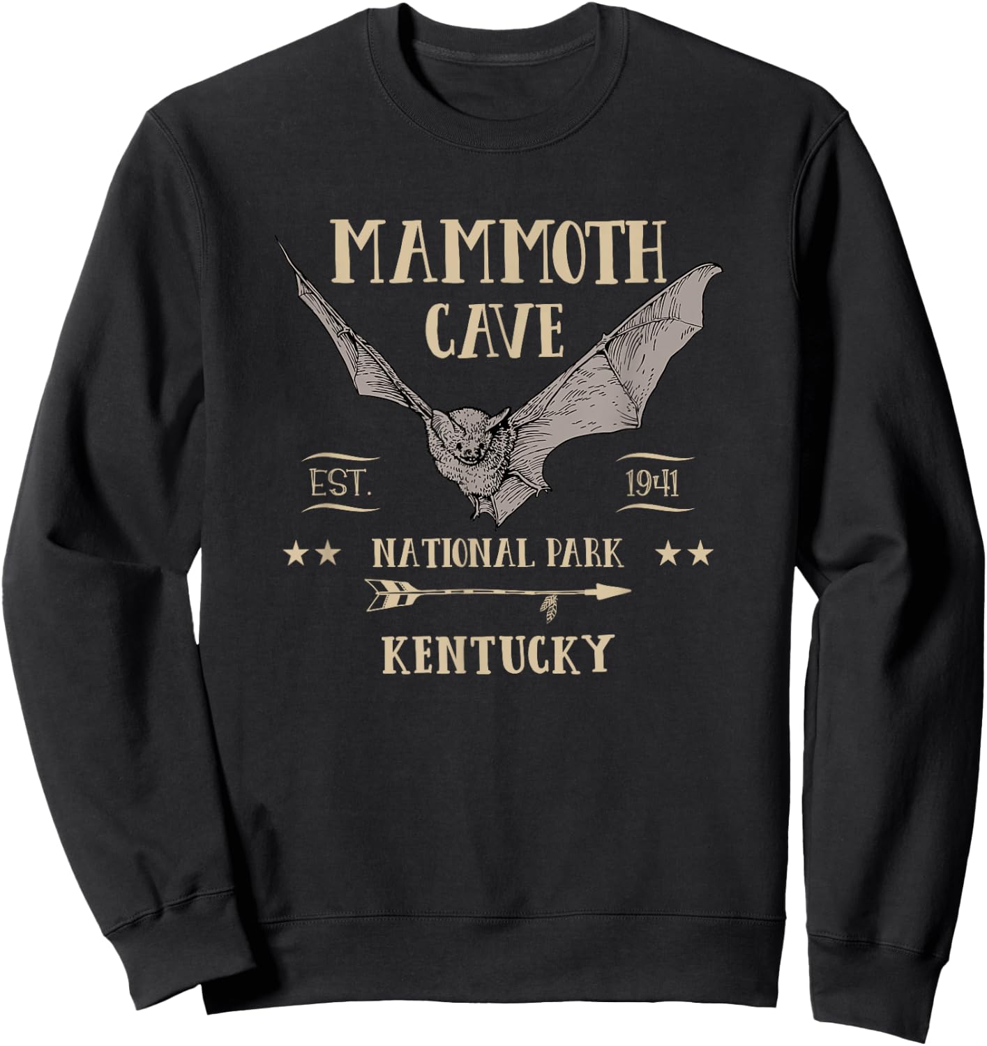 MAMMOTH CAVE NATIONAL PARK Bat Kentucky tourist souvenir Sweatshirt - Sweatshirt | Black