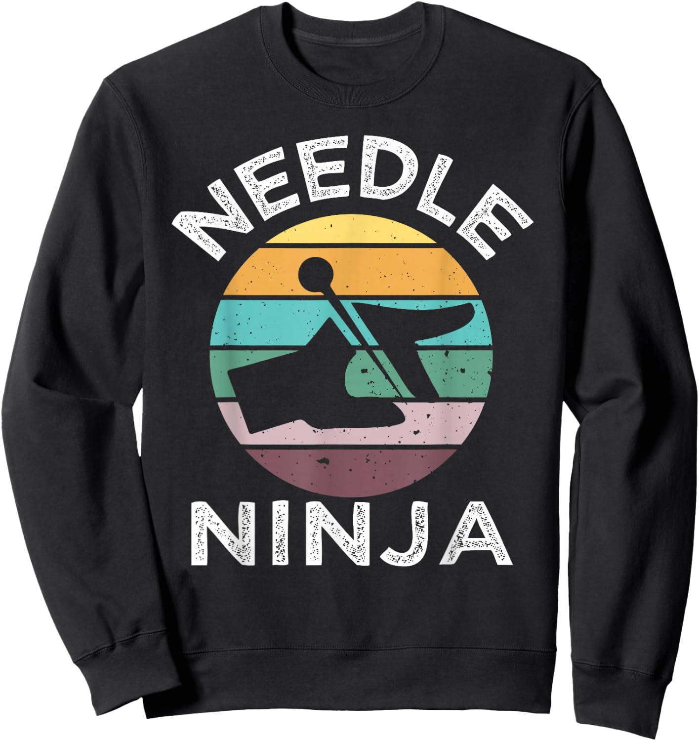Needle Ninja Acupuncture Vintage Acupuncturist Idea Sweatshirt - Sweatshirt | Black