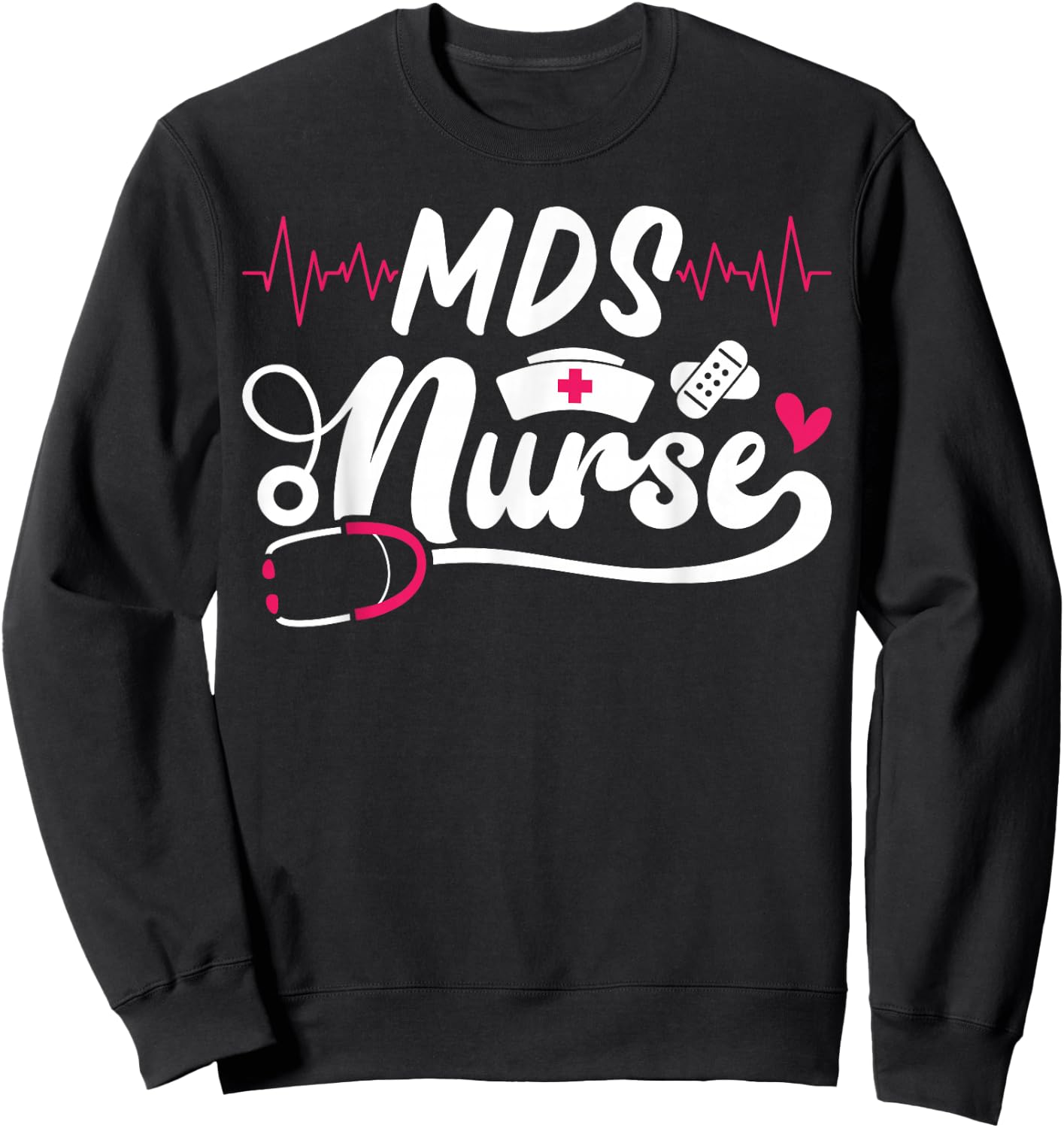 Cute MDS Nurse Stethoscope Sweatshirt - Sweatshirt | Black