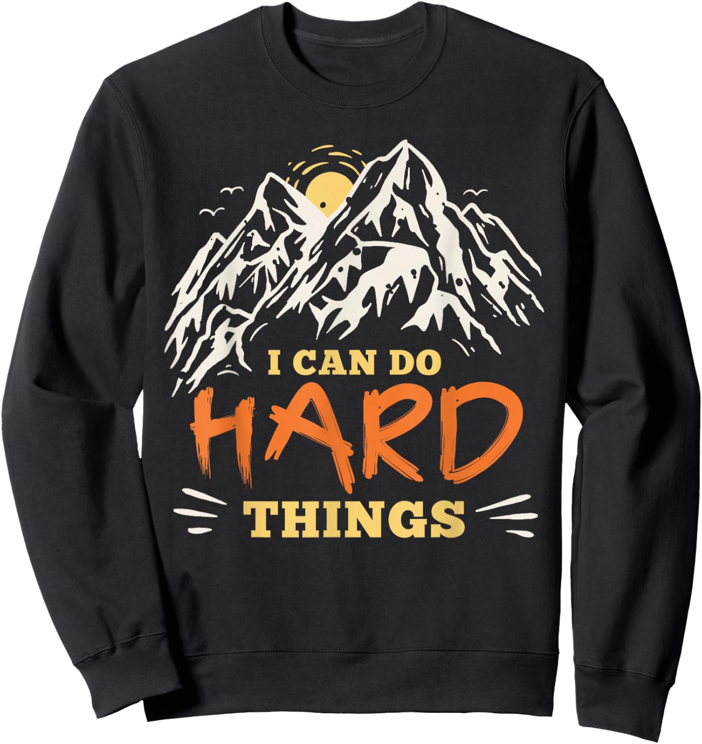 I Can Do Hard Things Positive Kids Mindset Sweatshirt - Sweatshirt | Black