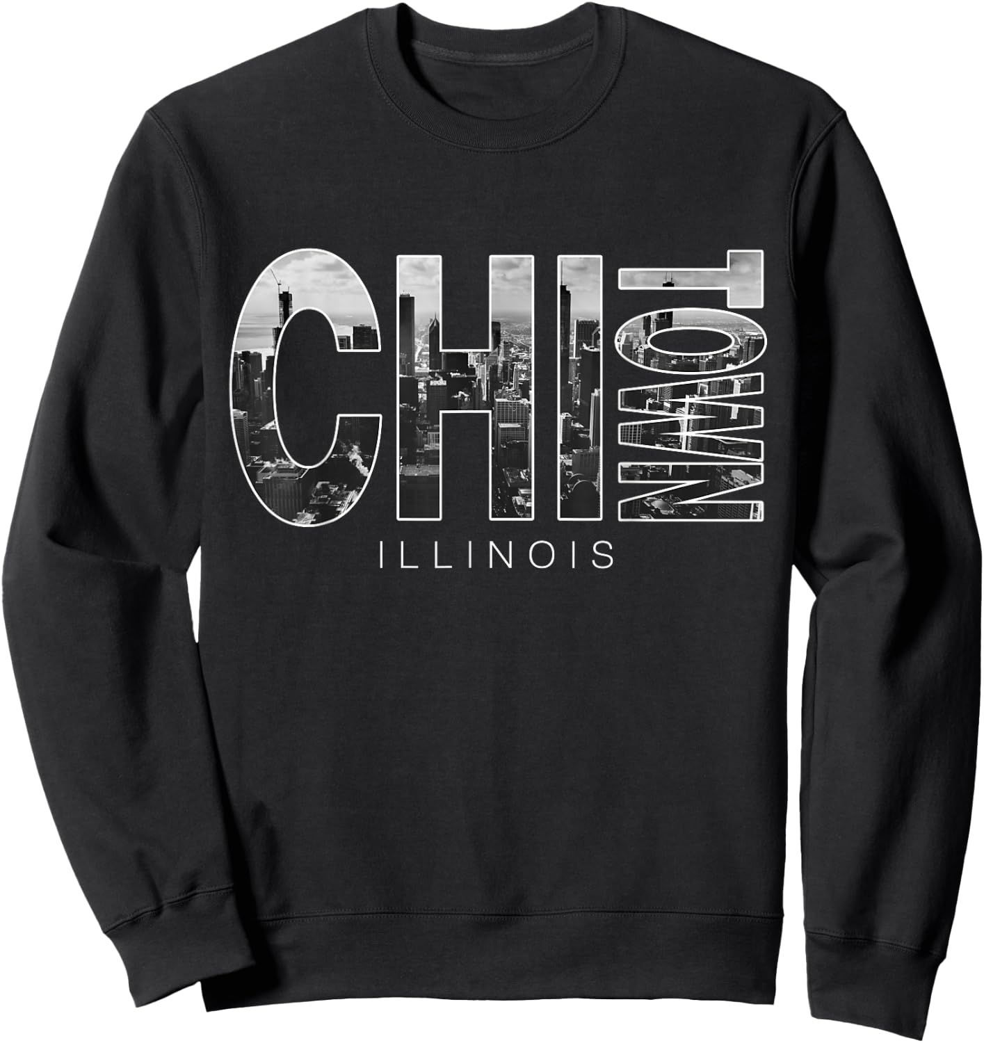 Illinois Chicago Skyline Chi Town Sweatshirt - Sweatshirt | Black