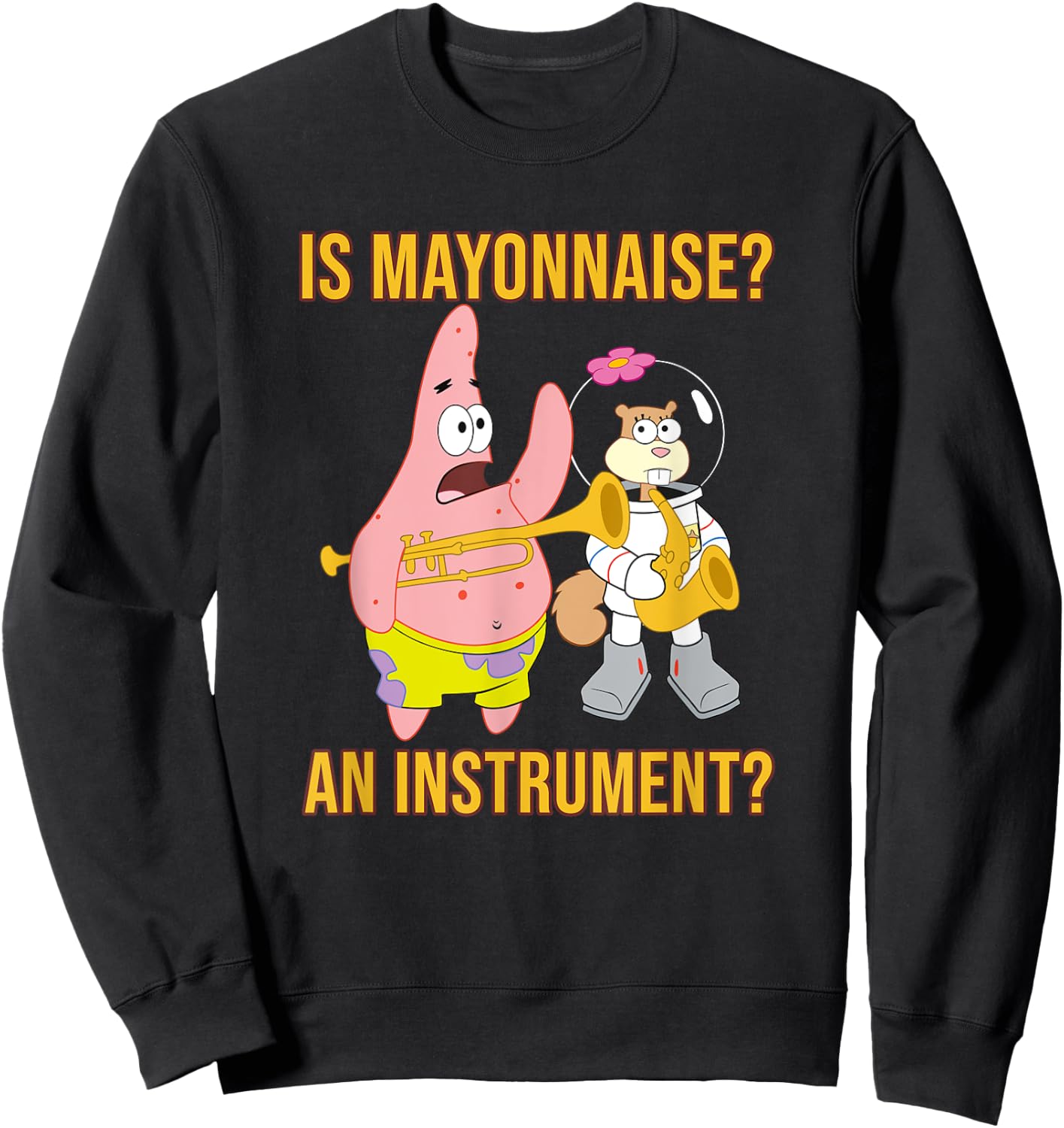 Mademark x SpongeBob SquarePants - Patrick & Sandy - Is Mayonnaise an Instrument? Sweatshirt - Sweatshirt | Black