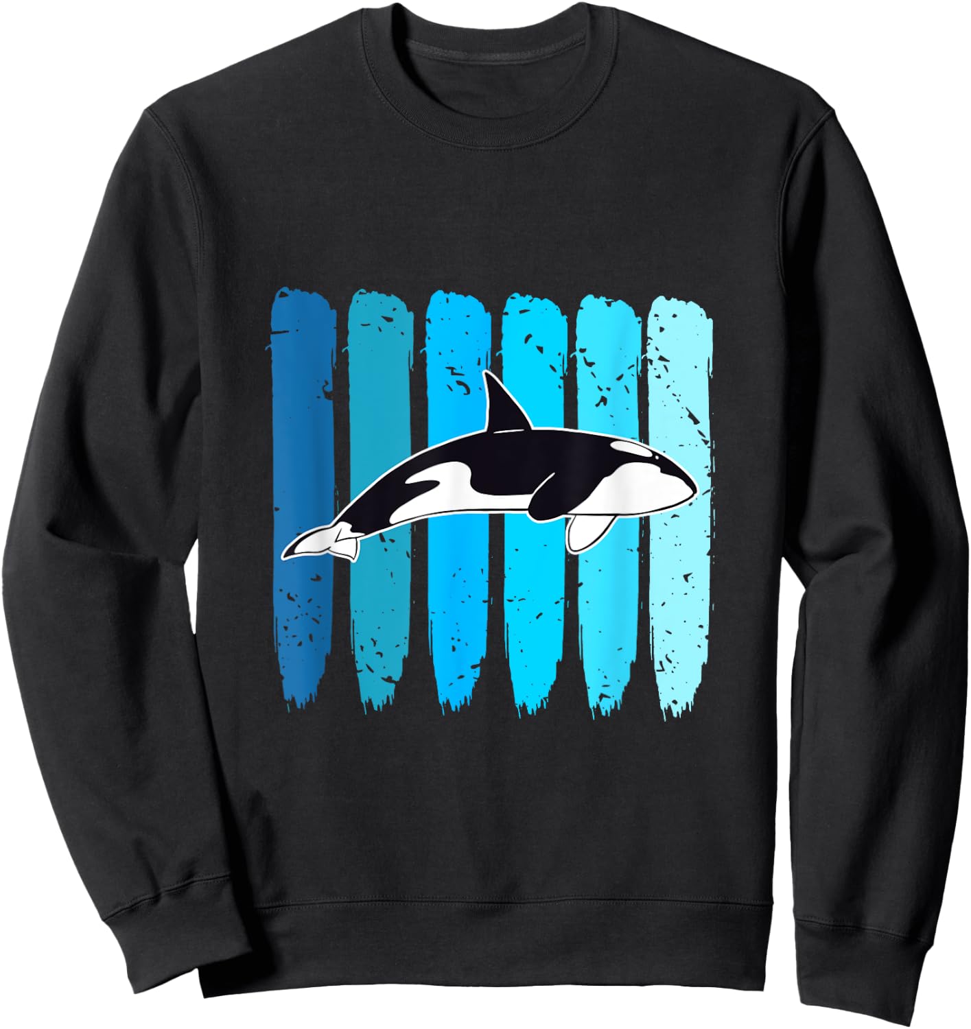 Orca Whale Cetacean Lover Ocean Animal Retro Whale Sweatshirt - Sweatshirt | Black