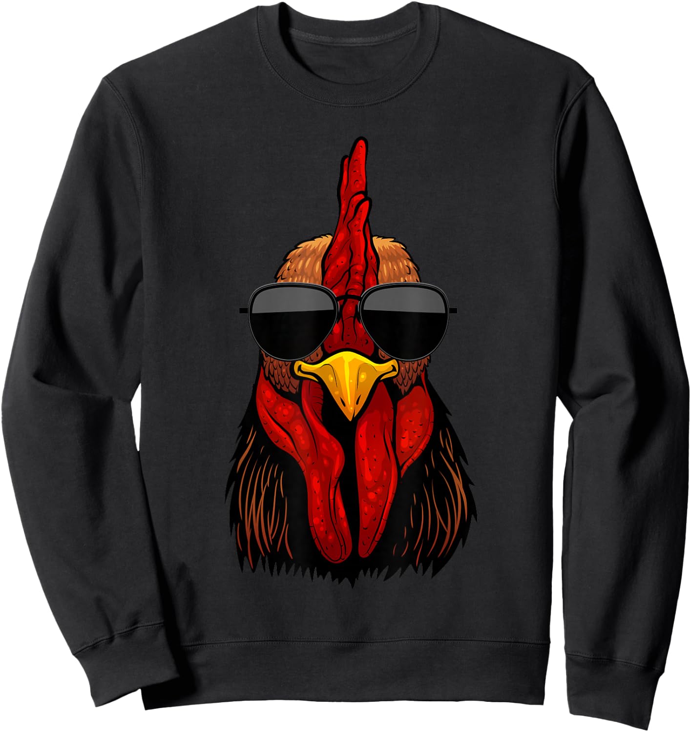 Cool Rooster Design Women Kids Chicken Rooster Lover Sweatshirt - Sweatshirt | Black